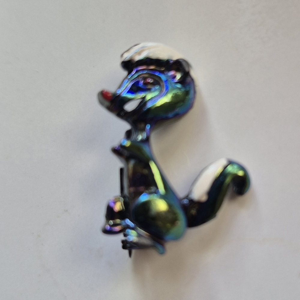 Colorful Skunk Brooch